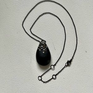 Alexis Bittar black lucite necklace with crystals